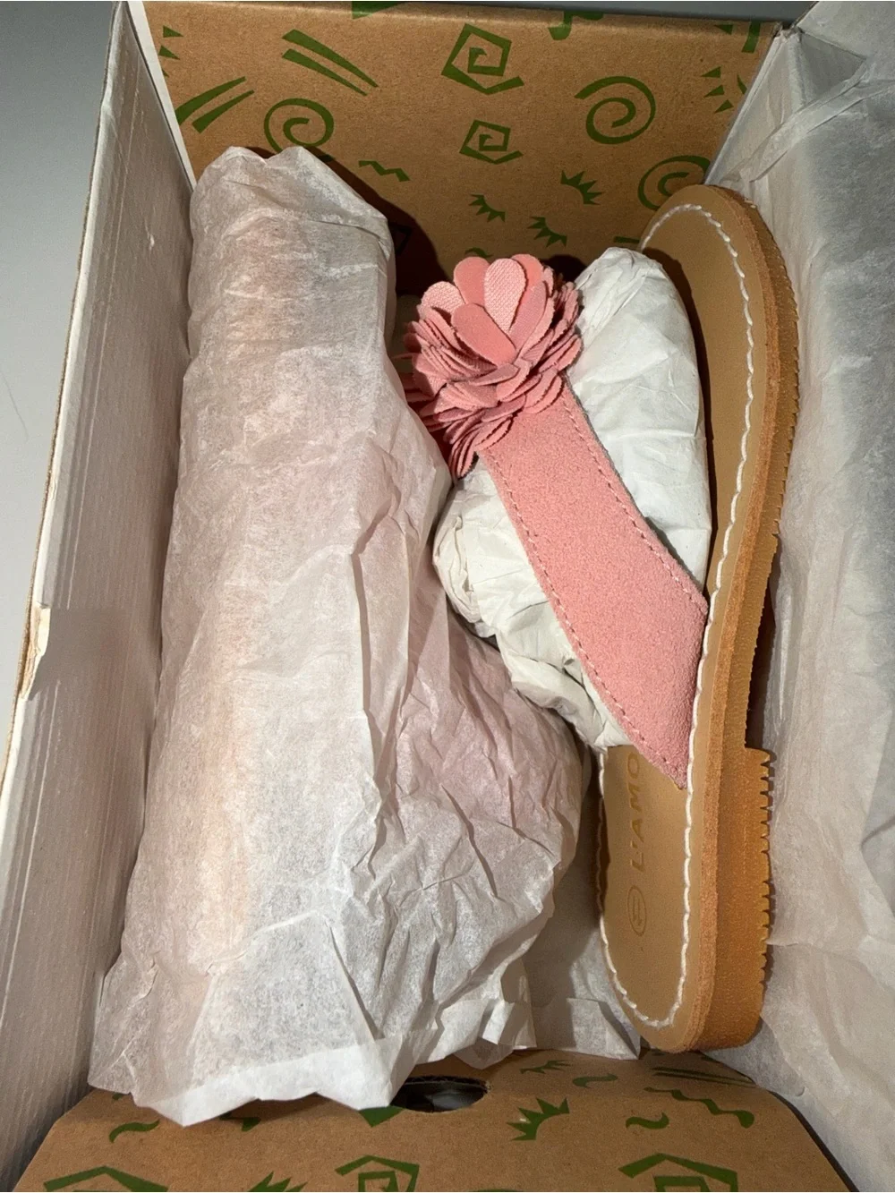 NWT L’Amour Girls Size 11 Pink Flower Thong Sandals |
